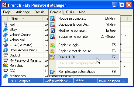 cran principal de  My Password Manager